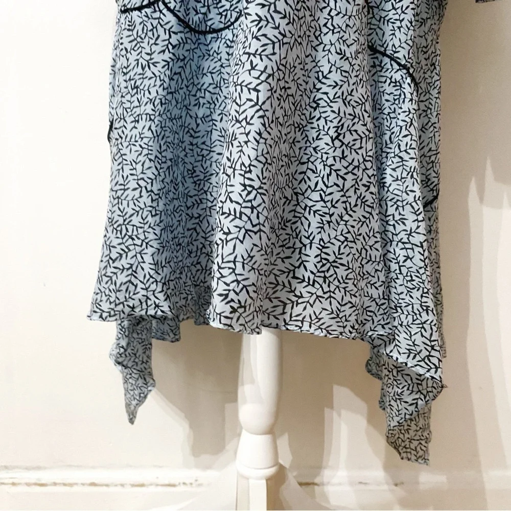 DOROTHEE SCHUMACHER SILK BLEND TIE NECK KEYHOLE OVERSIZED RUFFLE DRESS - 4 - Picture 7 of 10